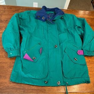 Vintage Women’s London Fog Green Purple coat 3 in 1 skin coat size large